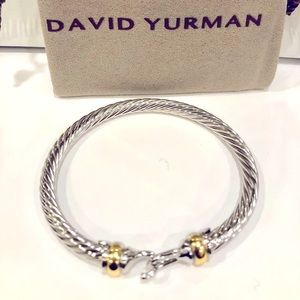 David Yurman 5mm Buckle Bracelet, 18k gold and Sterling Silver, NWOT
